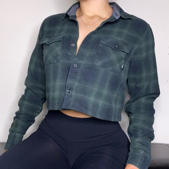 Vans Tops - VANS Crop Plaid Button Up